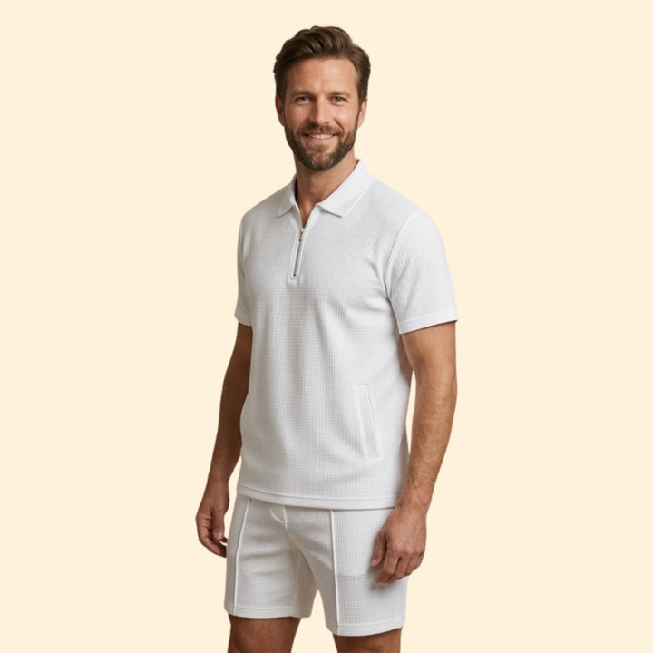 Men’s Polo Shirt with Zipper and Side Pockets