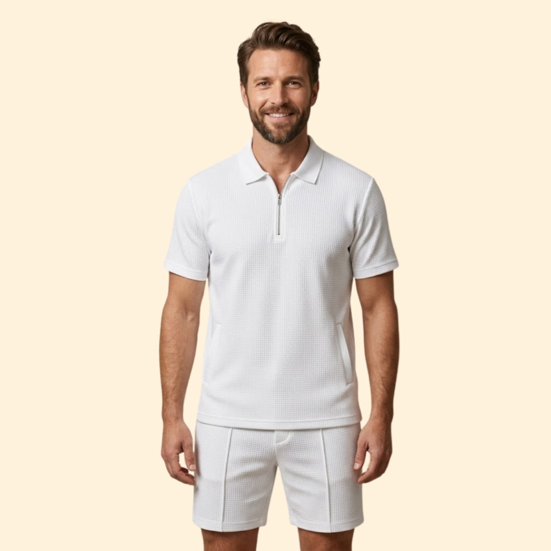 Men’s Polo Shirt with Zipper and Side Pockets