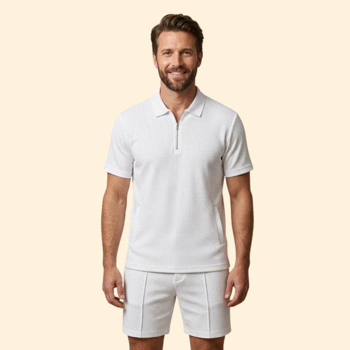 Men’s Polo Shirt with Zipper and Side Pockets