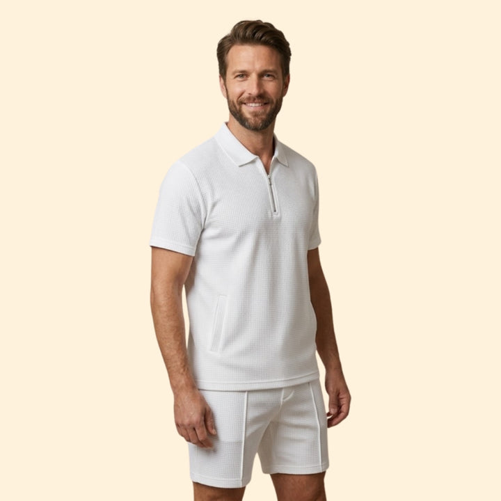 Men’s Polo Shirt with Zipper and Side Pockets