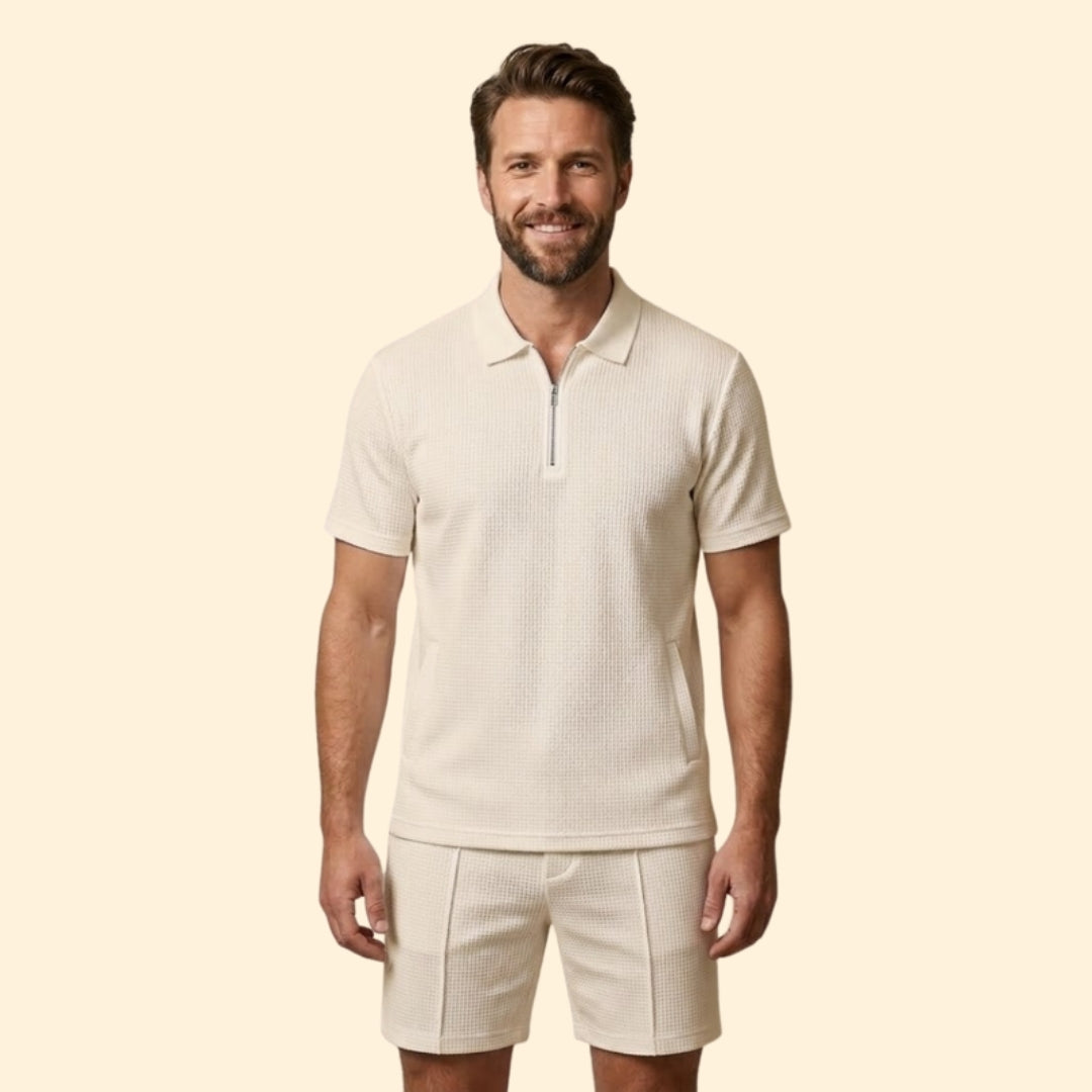 Men’s Polo Shirt with Zipper and Side Pockets