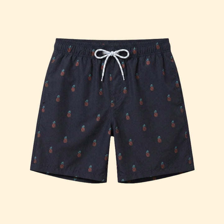 Men’s Printed Swim Shorts with Drawstring Waistband