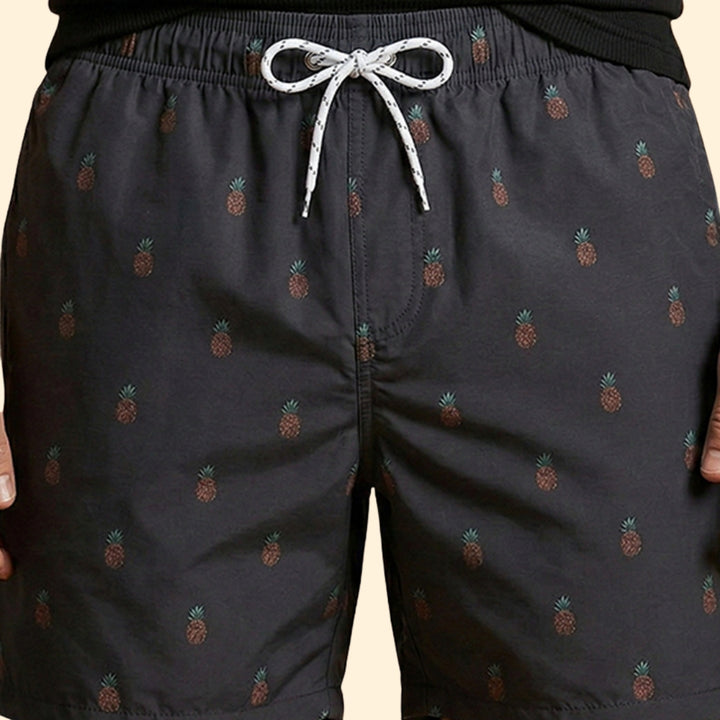 Men’s Printed Swim Shorts with Drawstring Waistband
