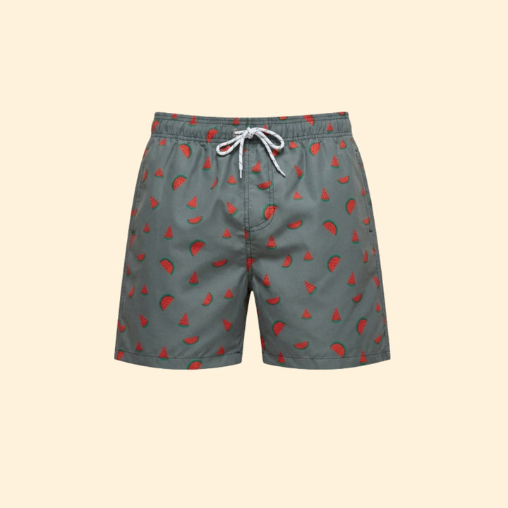 Men’s Printed Swim Shorts with Elastic Waistband