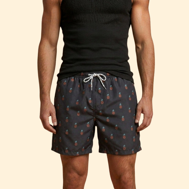 Men’s Printed Swim Shorts with Elastic Waistband
