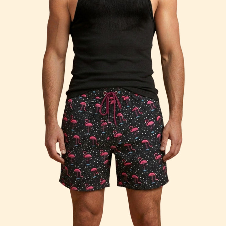 Men’s Printed Swim Shorts with Elastic Waistband