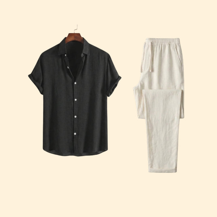 Men’s Pyjama Set with Button-Up Shirt