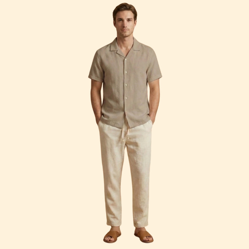 Men’s Pyjama Set with Button-Up Shirt