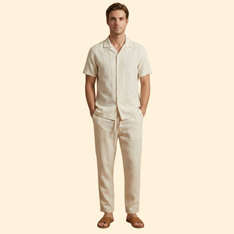 Men’s Pyjama Set with Button-Up Shirt