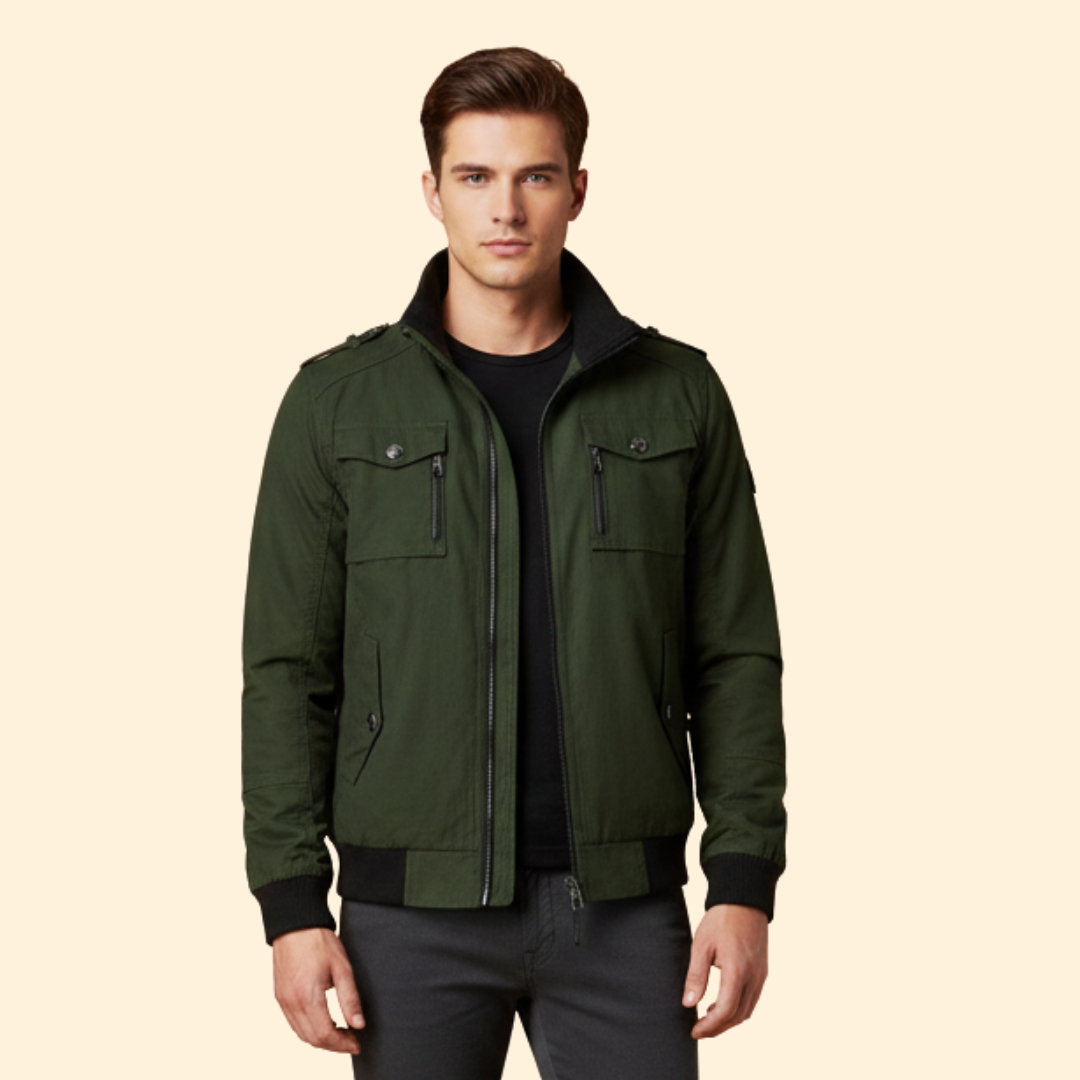 Men’s Bomber Jacket with Chest Pockets