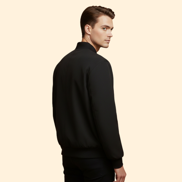 Men’s Casual Bomber Jacket with Front Zipper