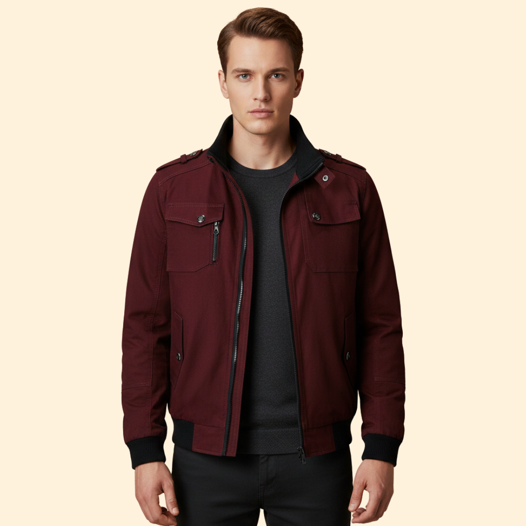 Men’s Bomber Jacket with Chest Pockets