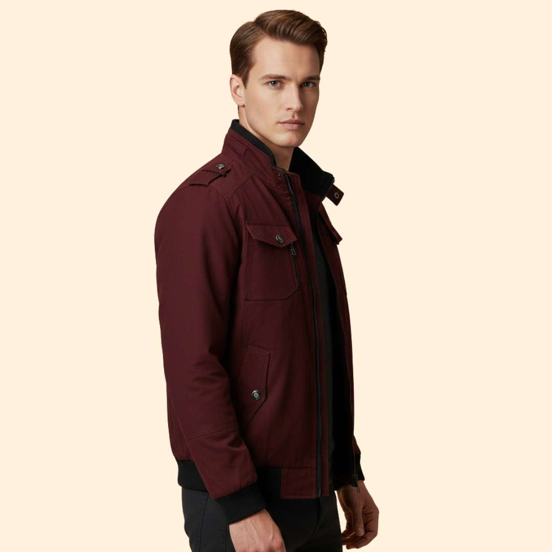 Men’s Bomber Jacket with Chest Pockets