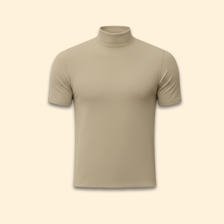 Men’s Roll-Neck T-Shirt with Short Sleeves