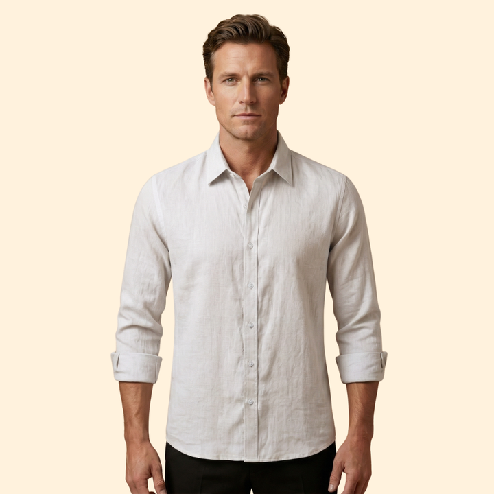 Men’s Shirt with Classic Collar and Long Sleeves