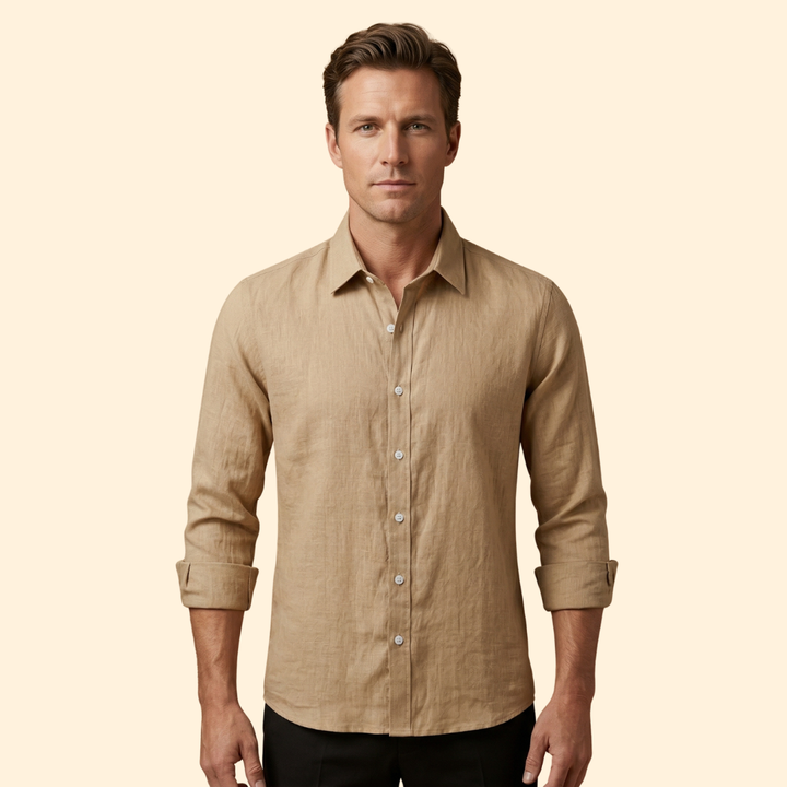 Men’s Shirt with Classic Collar and Long Sleeves