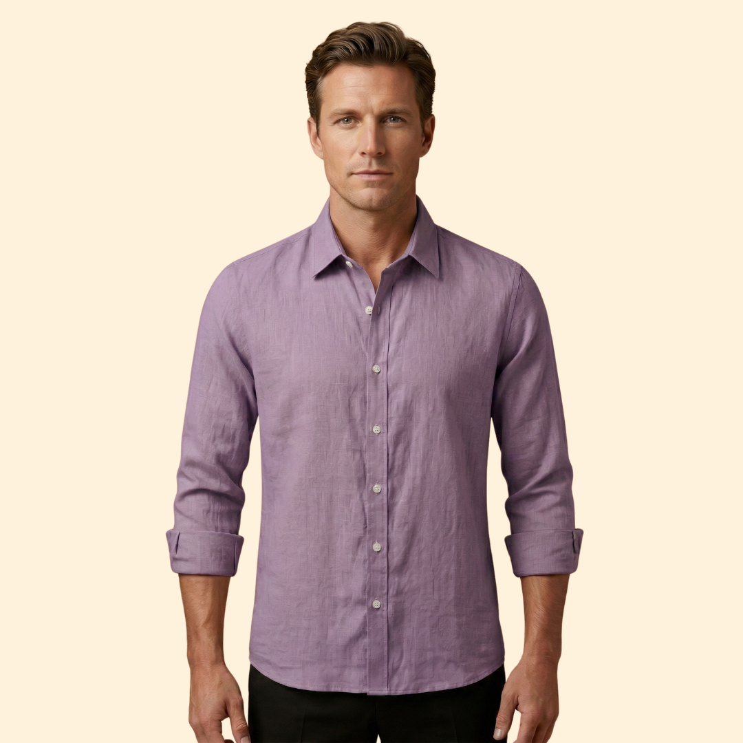 Men’s Shirt with Classic Collar and Long Sleeves