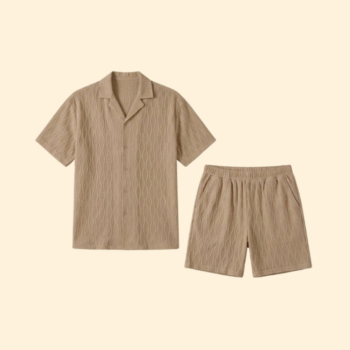 Men’s Short Set with Button-Down Shirt