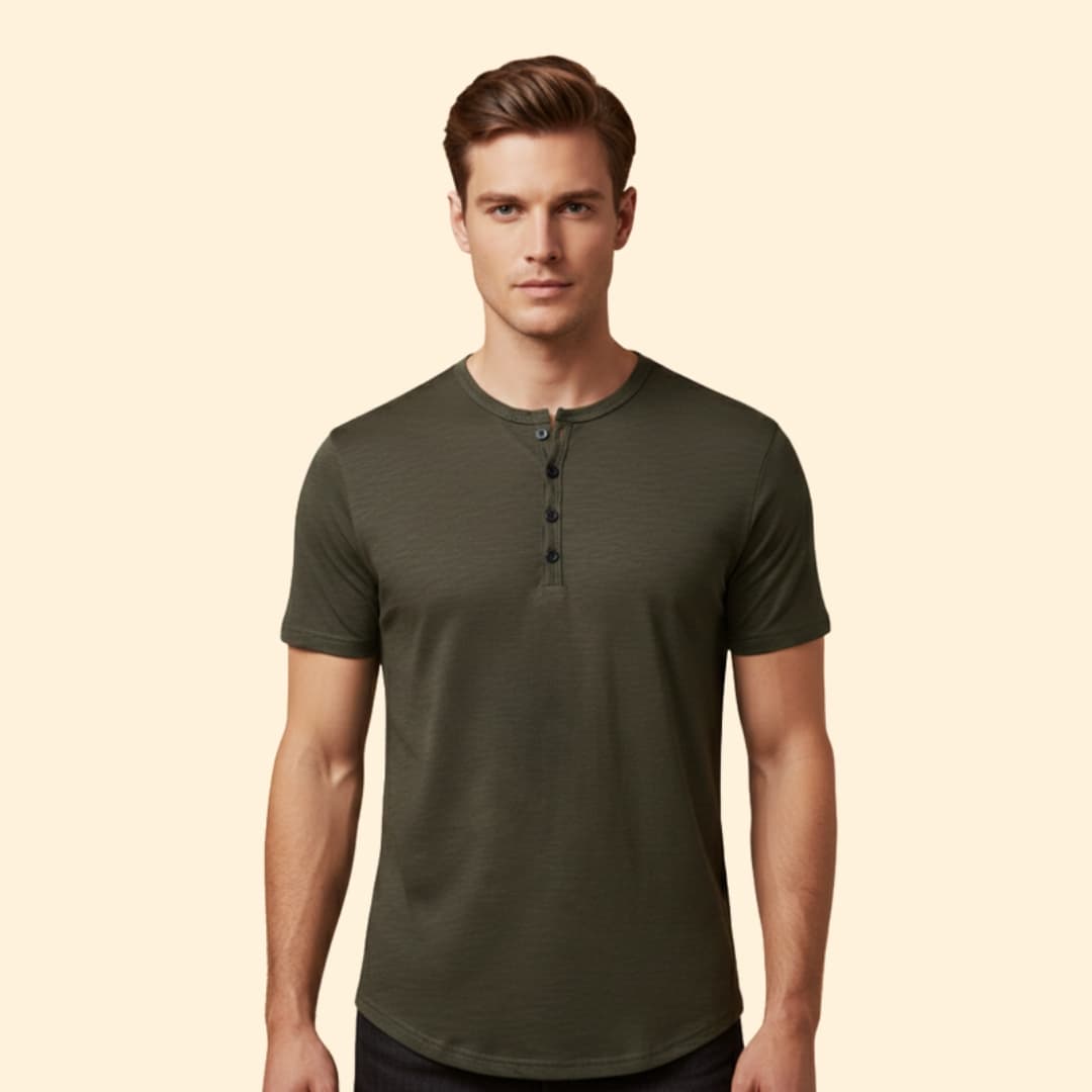 Men’s Short Sleeve Henley T-Shirt
