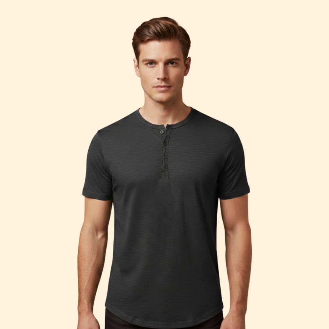 Men’s Short Sleeve Henley T-Shirt