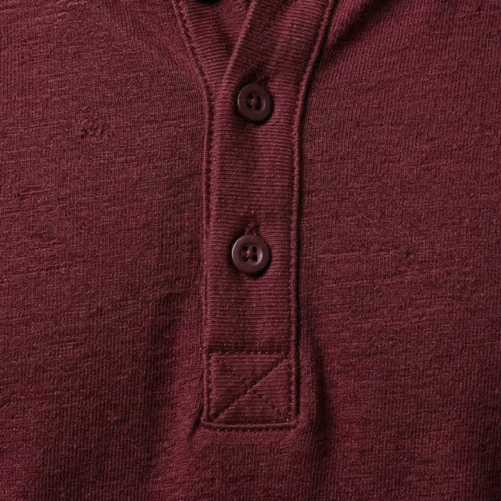 Men’s Short Sleeve Henley T-Shirt with Buttoned Neckline