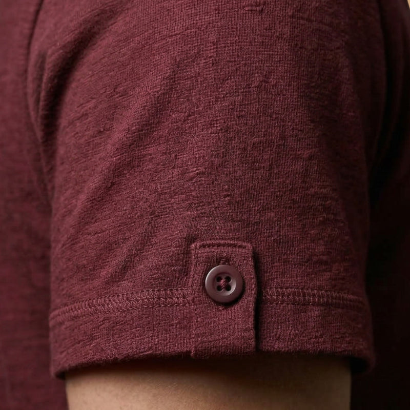 Men’s Short Sleeve Henley T-Shirt with Buttoned Neckline
