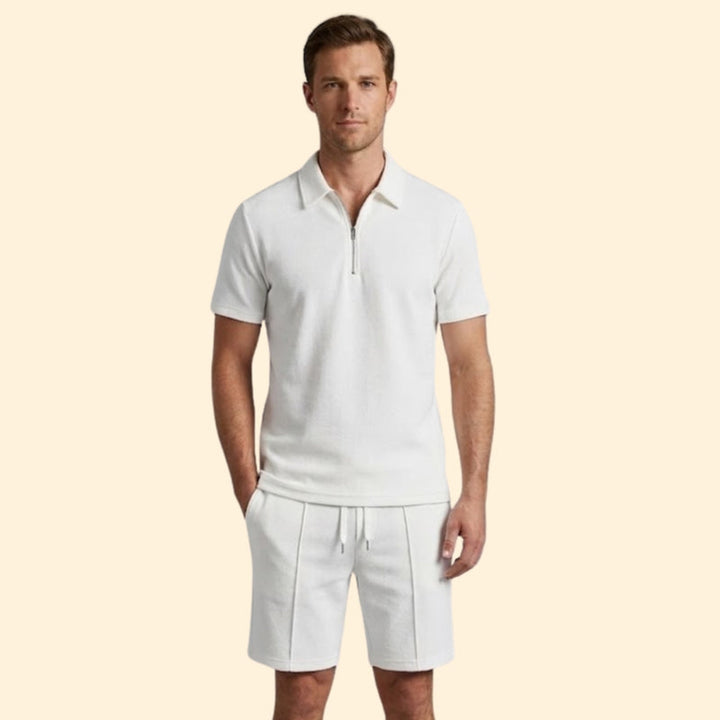 Men’s Short Sleeve Shirt and Casual Shorts Set
