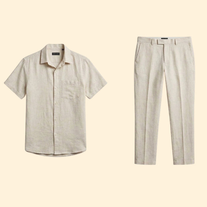 Men’s Short Sleeve Shirt and Tailored Pants Set