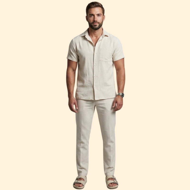 Men’s Short Sleeve Shirt and Tailored Pants Set