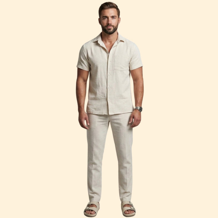 Men’s Short Sleeve Shirt and Tailored Pants Set