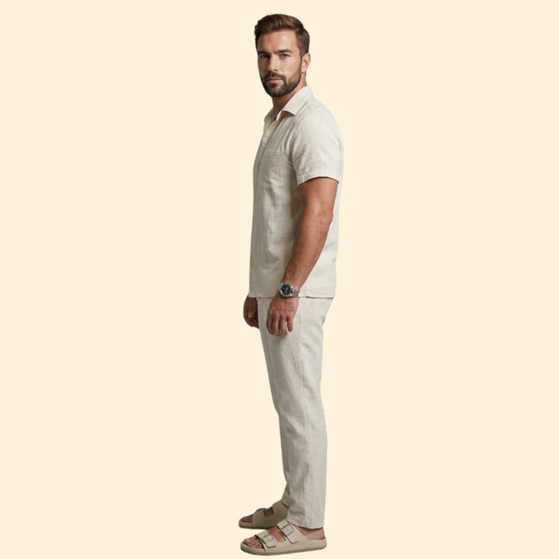 Men’s Short Sleeve Shirt and Tailored Pants Set