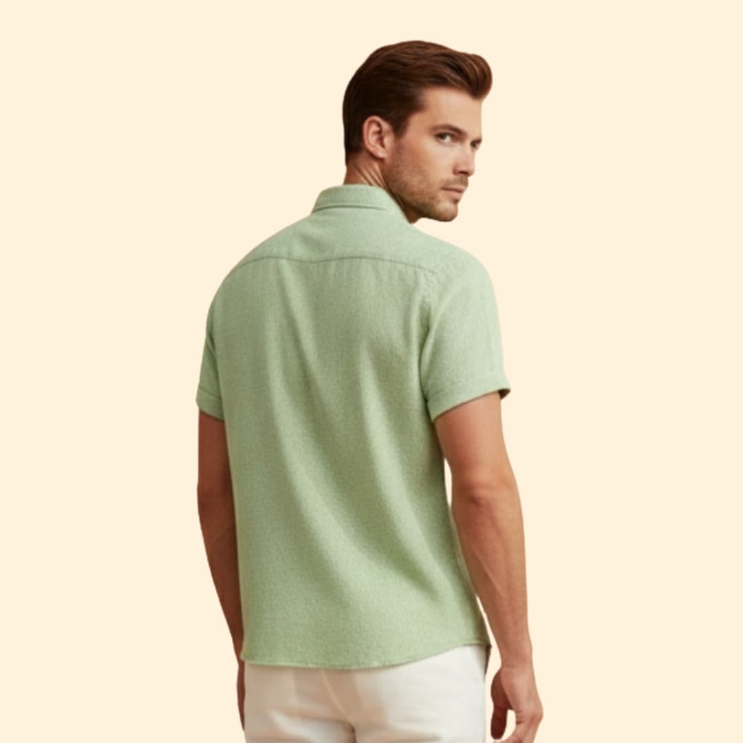 Men's Short Sleeve Shirt with Button Closure