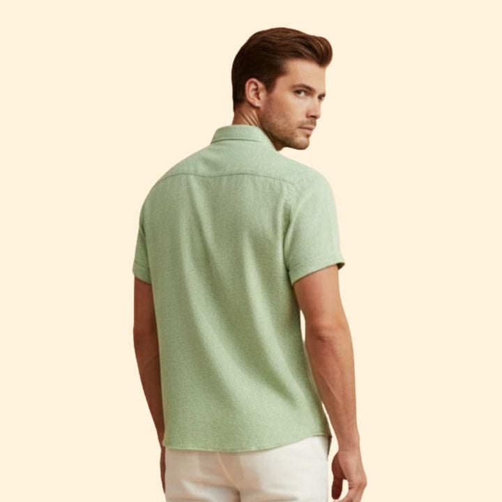 Men's Short Sleeve Shirt with Button Closure