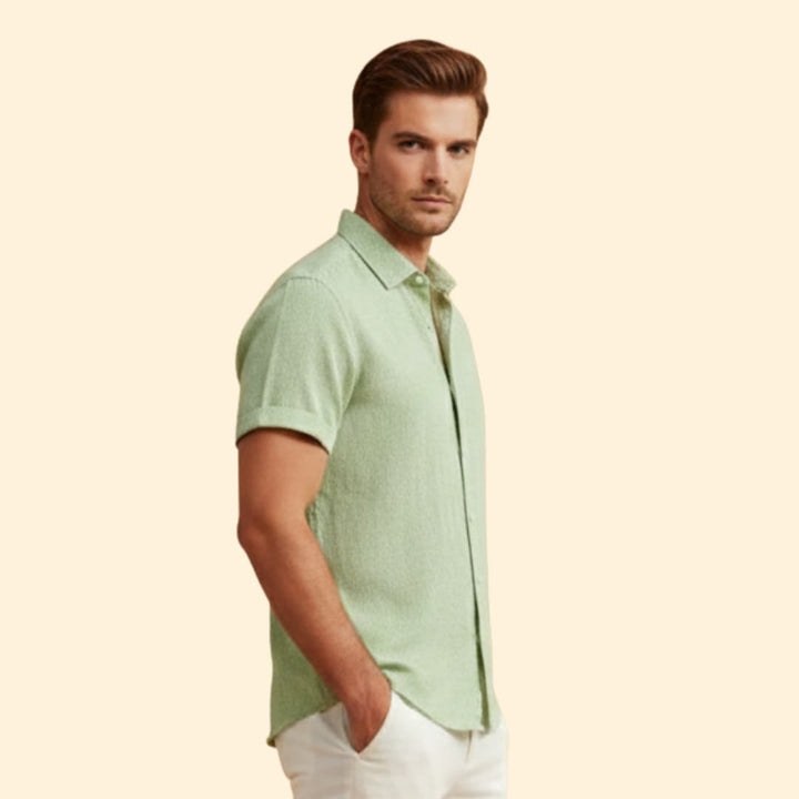Men's Short Sleeve Shirt with Button Closure