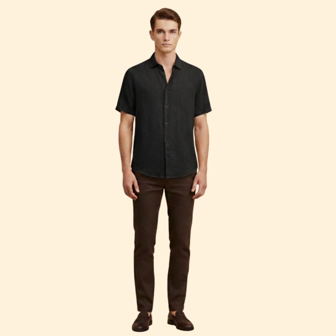 Men’s Short Sleeve Shirt with Button Closure