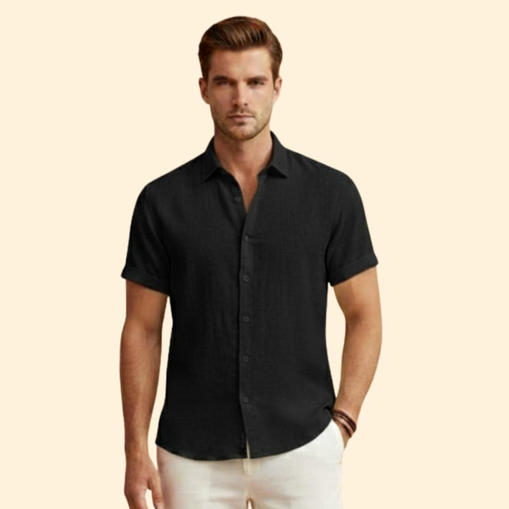 Men's Short Sleeve Shirt with Button Closure
