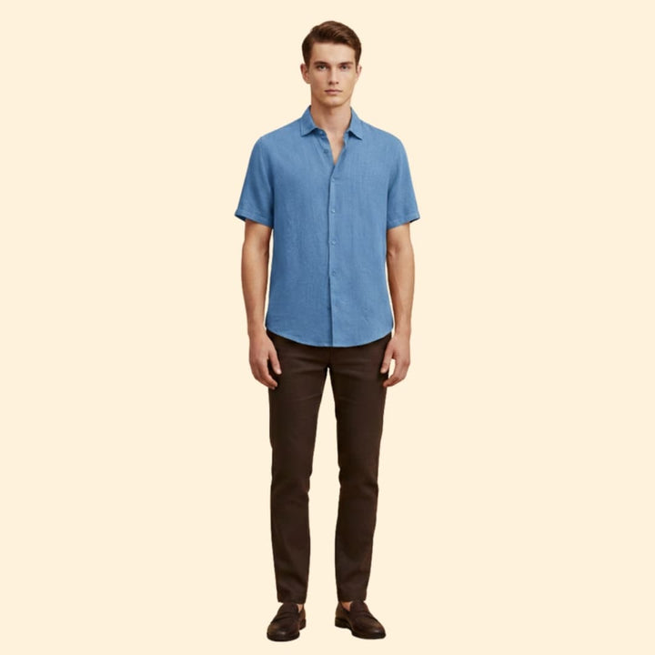 Men’s Short Sleeve Shirt with Button Closure