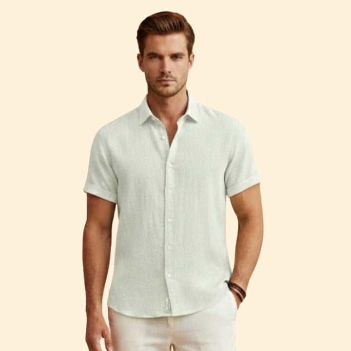 Men's Short Sleeve Shirt with Button Closure
