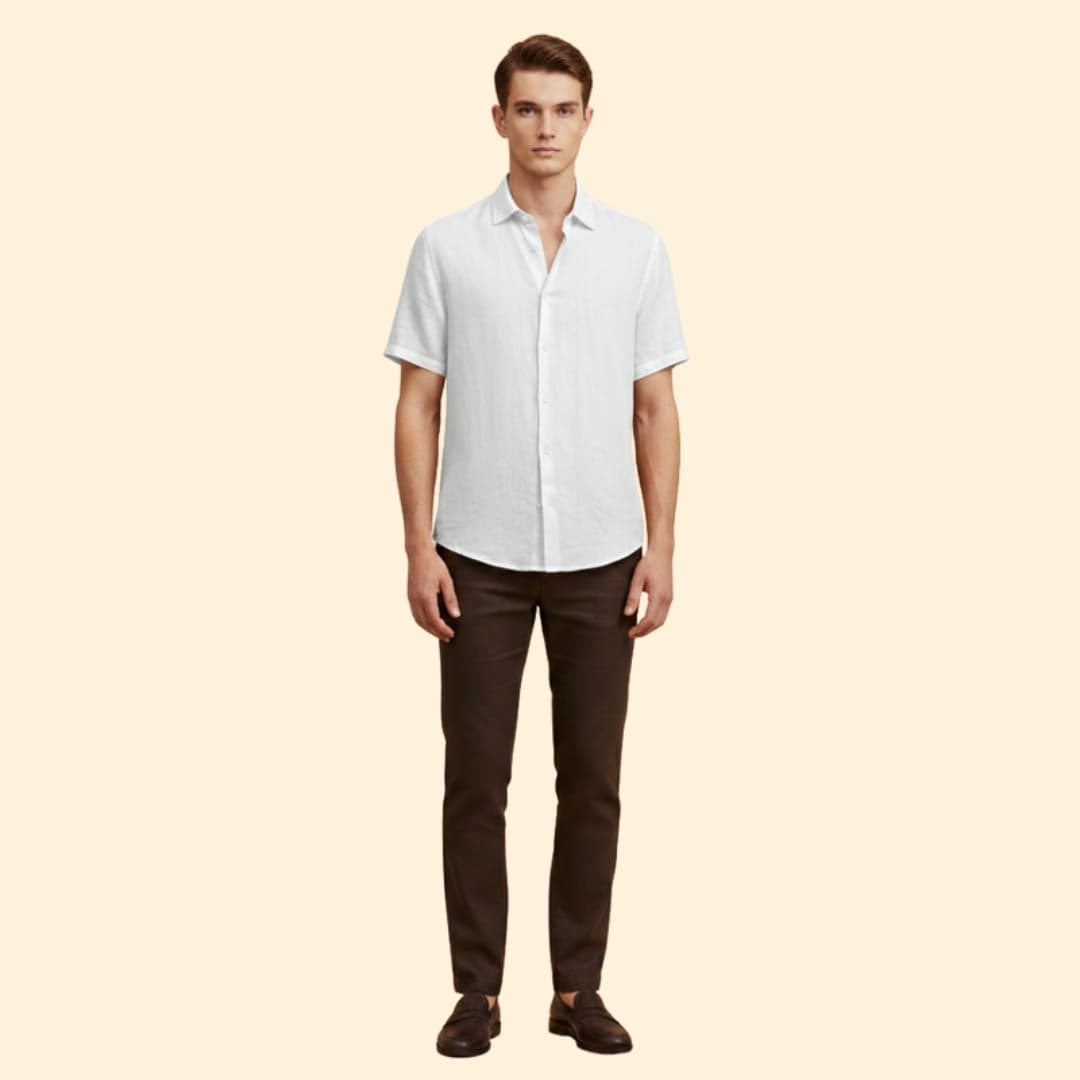 Men’s Short Sleeve Shirt with Button Closure