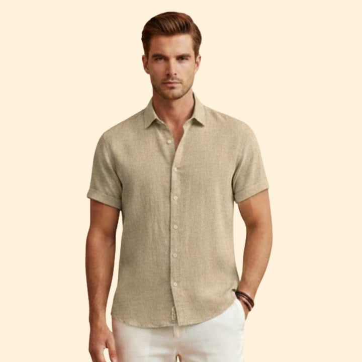 Men's Short Sleeve Shirt with Button Closure