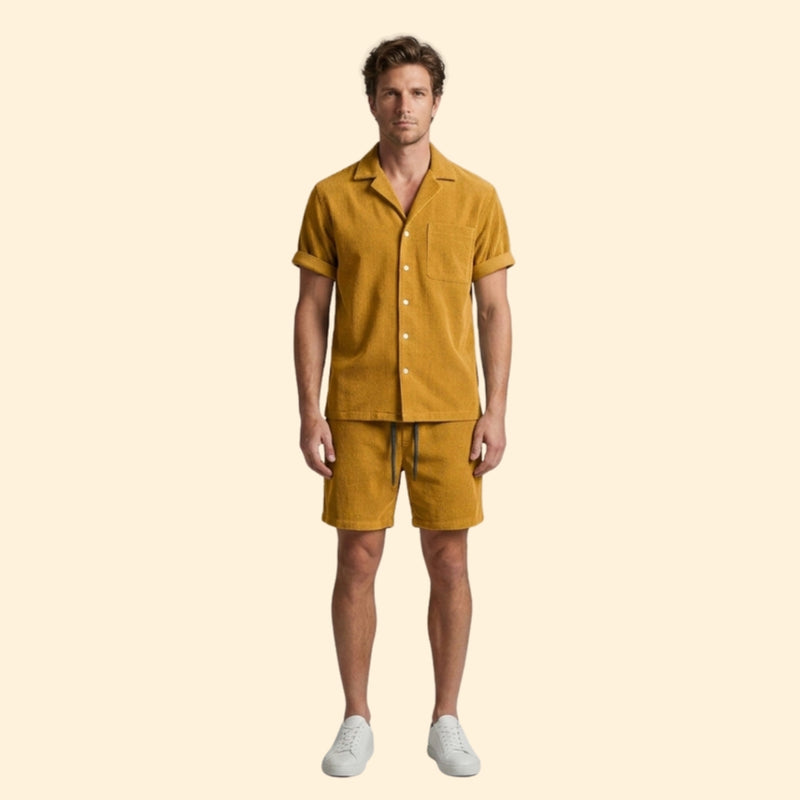 Men’s Short Sleeve Shirt with Casual Shorts