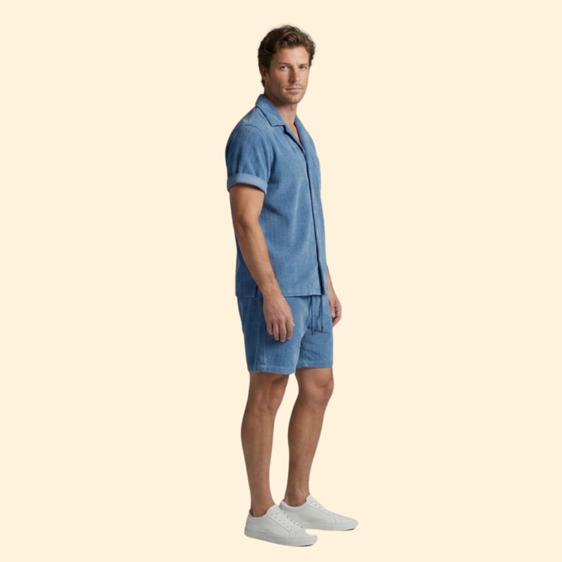 Men’s Short Sleeve Shirt with Casual Shorts