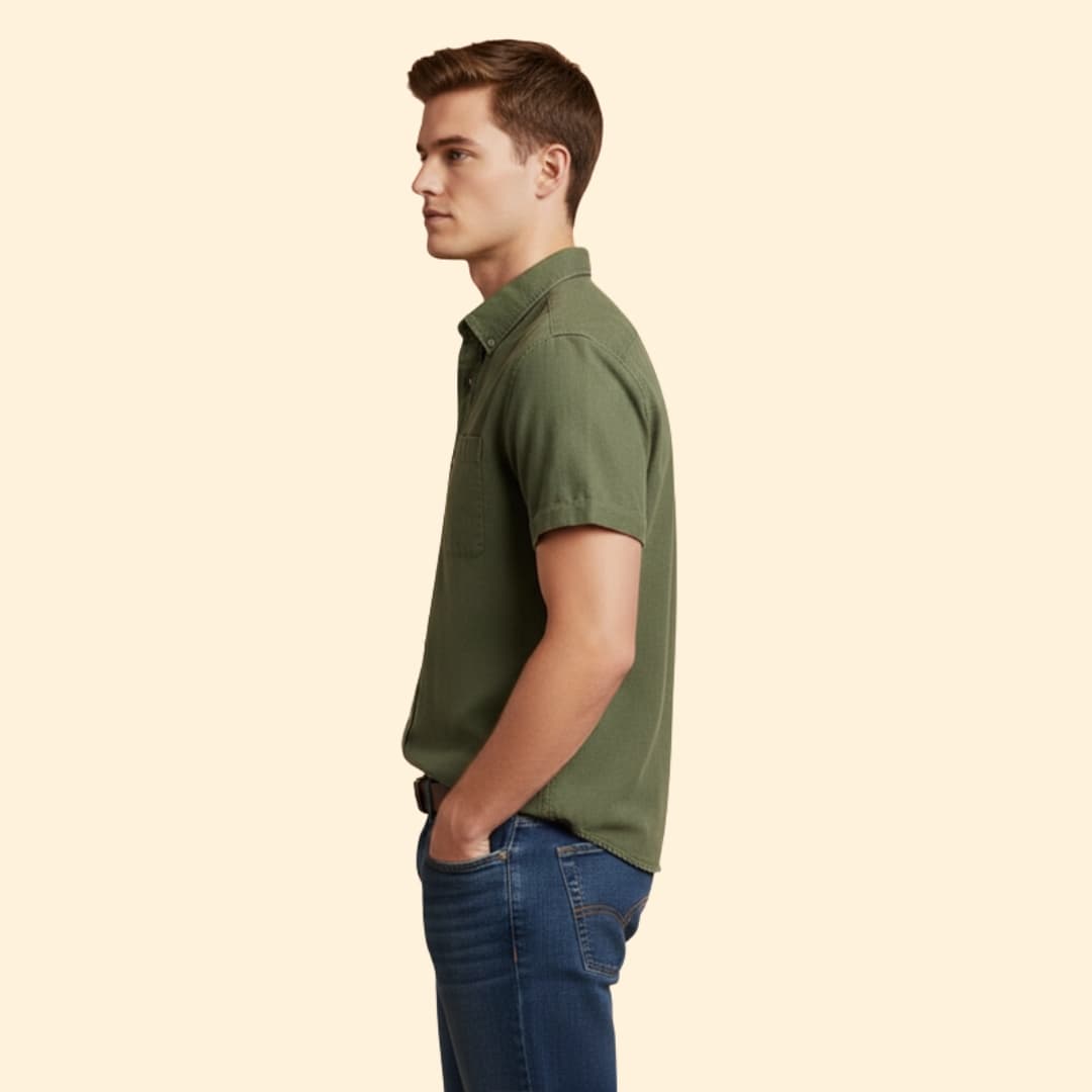 Men’s Short Sleeve Shirt with Chest Pocket