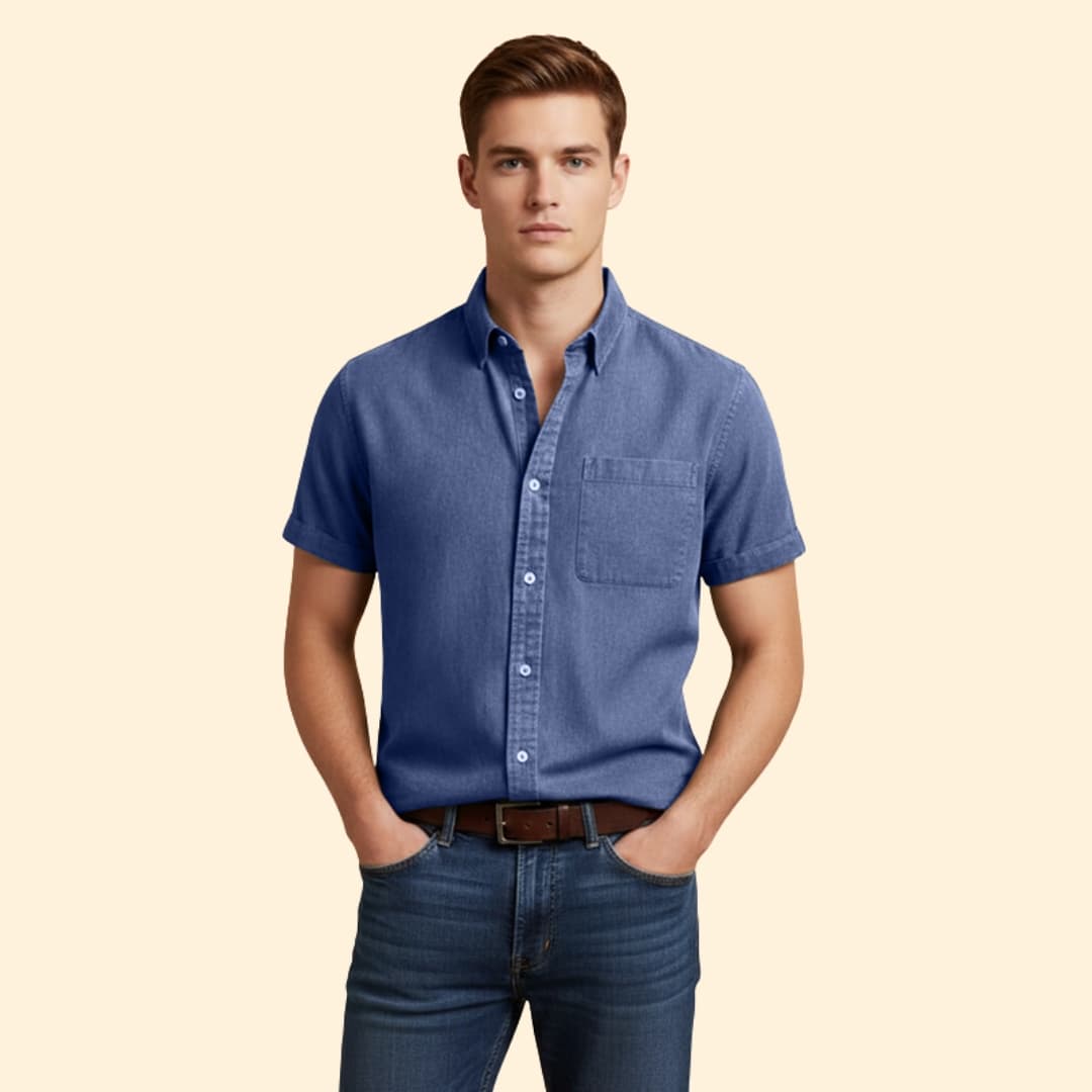 Men’s Short Sleeve Shirt with Chest Pocket