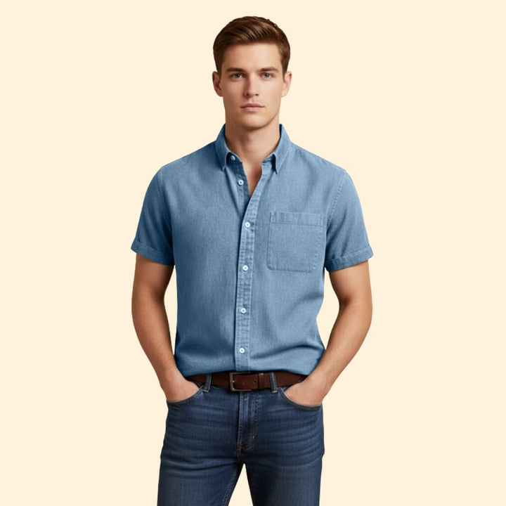 Men’s Short Sleeve Shirt with Chest Pocket