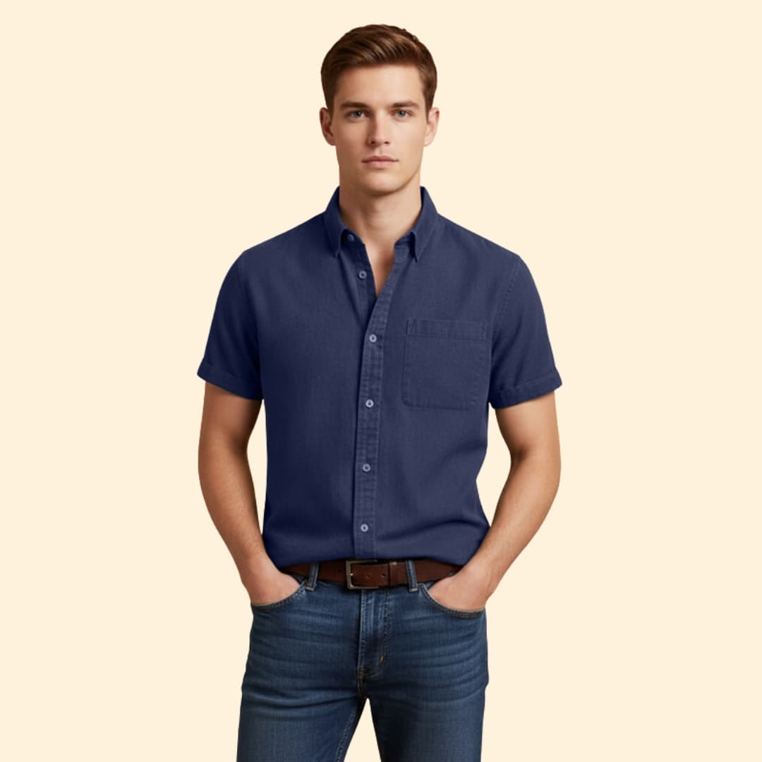 Men’s Short Sleeve Shirt with Chest Pocket