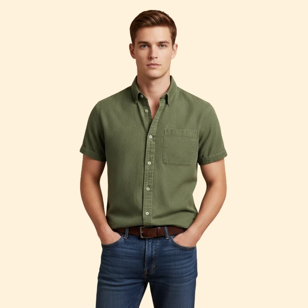 Men’s Short Sleeve Shirt with Chest Pocket