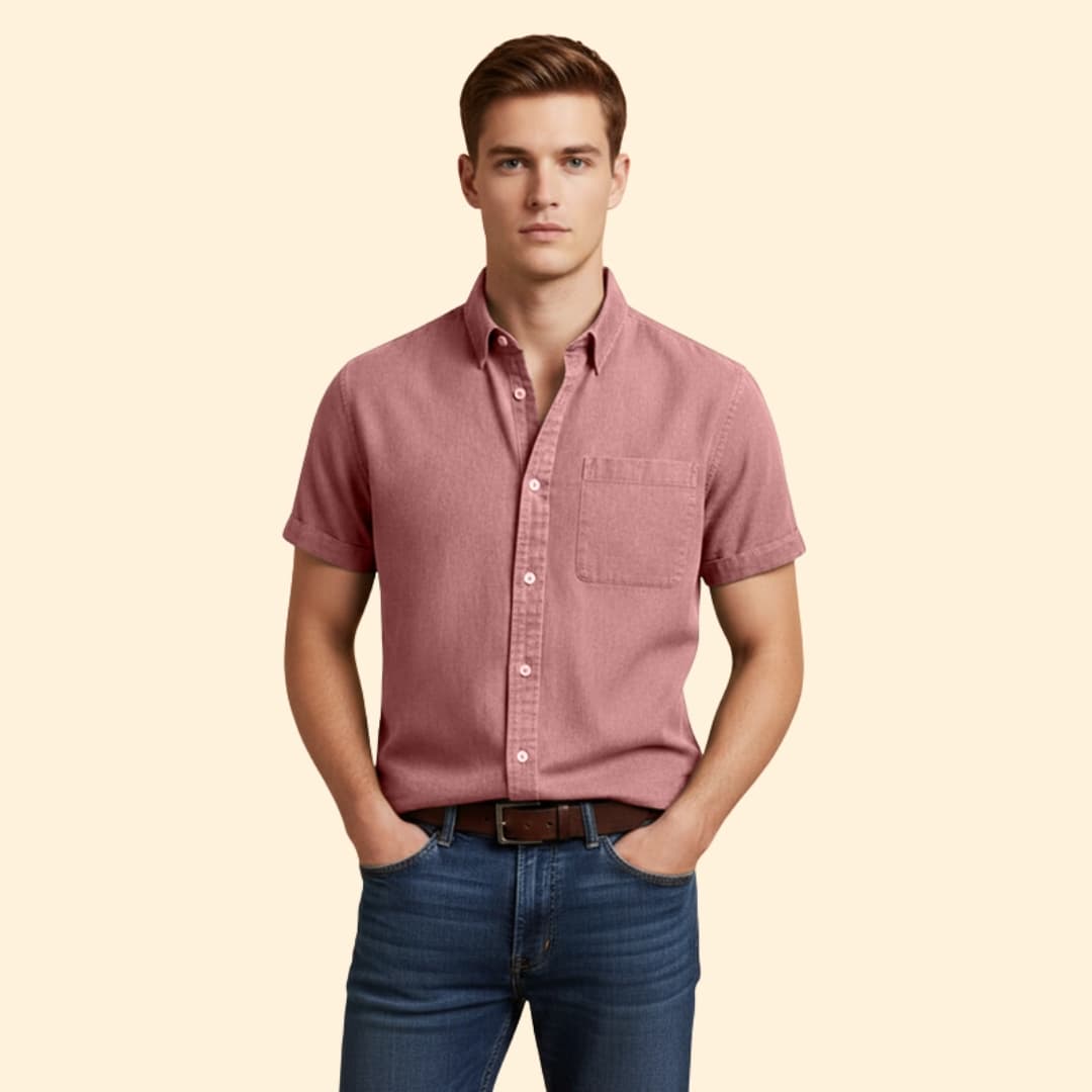Men’s Short Sleeve Shirt with Chest Pocket