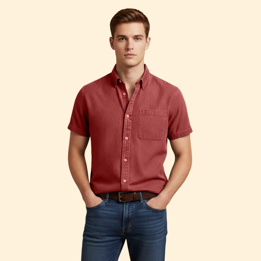 Men’s Short Sleeve Shirt with Chest Pocket