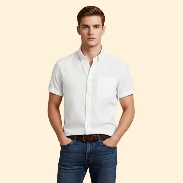 Men’s Short Sleeve Shirt with Chest Pocket